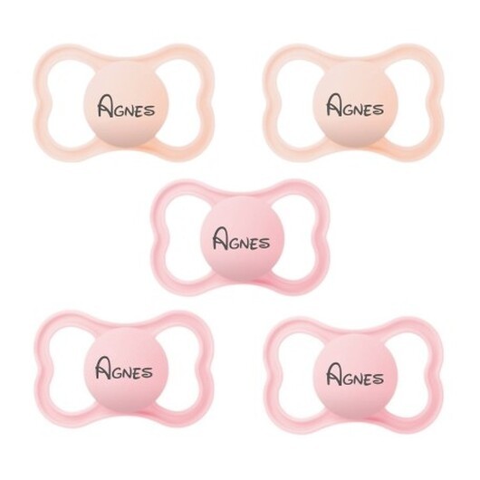 Mam Air, Storlek 2 (6-16mån), Symetrisk- Siliko, Namnnappar , 5-pack