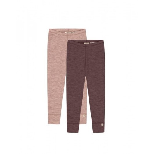 Leggings I 100% Merinoull, Oeko-texÂ®, 2-pack 98/104 Plum/soft Rose Melange