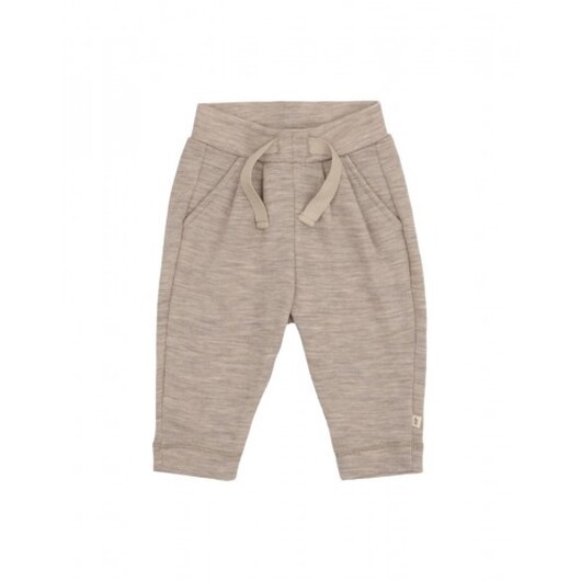 Barnbyxor Med Dragsko 100% Merino Wool 92 Beige Melange