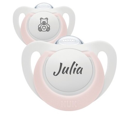 Nuk Star, Storlek 0 ( 0-2 Mån.), Anatomisk - Silikon, Napp Med Namn