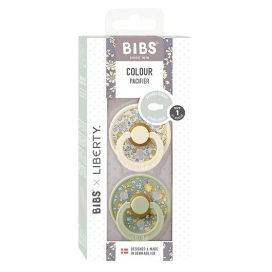 Bibs X Liberty, Colour 2-pack, Storlek 1 (0-6 Mån), Symmetrisk - Latex