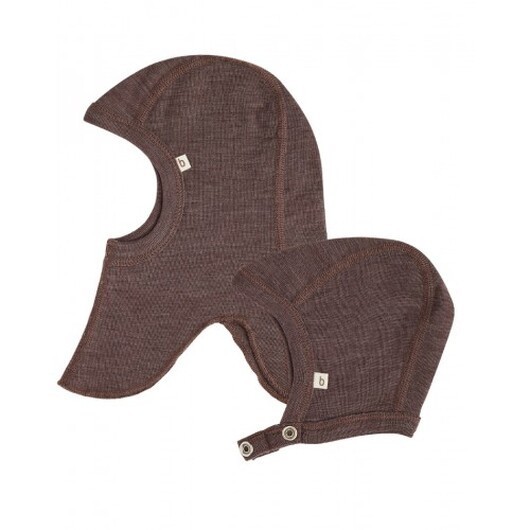 2-pack Ullmössor Till Baby, Balaklava & Hjälmmössa I 100% Merinoull 74/80 Plum Melange