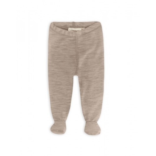 Retro Leggings Med Fötter För Baby, I 100% Ekologisk Merinoull Beige Melange 56