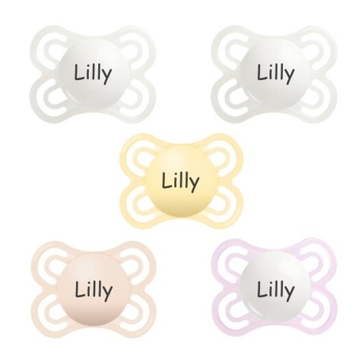 Mam Perfect, Storlek 1 (0-6mån), Symetrisk- Silikon, Namnnappar , 5-pack