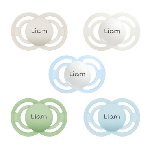 Mam Perfect, Storlek 2 (6-16mån), Symetrisk- Silikon, Namnnappar , 5-pack
