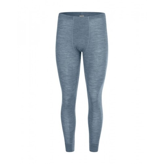Långkalsonger Herr I 100% Merinoull, 1x1 Ribb Blue Mélange M
