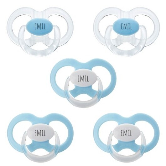Maxibaby, Storlek 2 (6+ Mån.), Anatomisk - Silikon,namnnappar