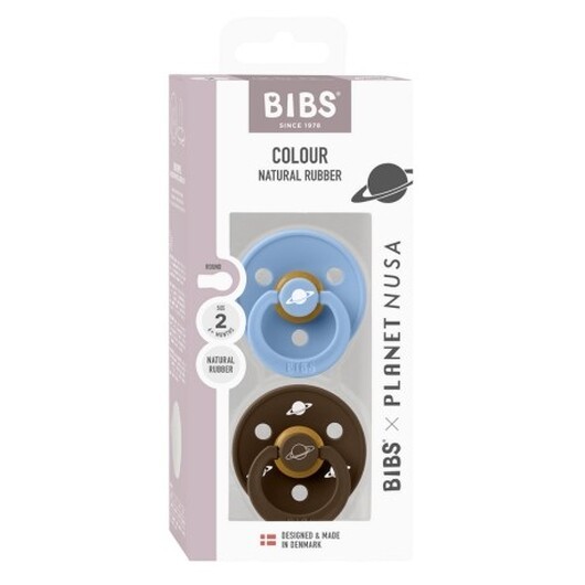 Bibs X Planet Nusa, 2-pack, Strl. 2 (6+ Månader), Rund - Latex