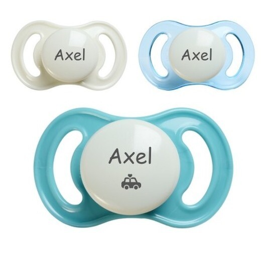 Esska Happy Mini Night, Storlek 1 (0-6 Mån.), Symmetrisk - Silikon, Namnnappar