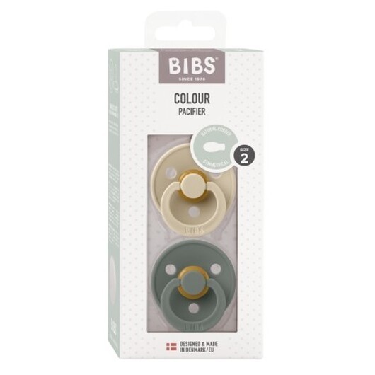 Bibs Colour 2-pack, Storlek 2 (6+mån), Symmetrisk - Latex