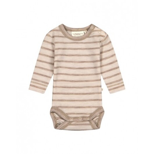 Randig Body Med Knappar I 100% Merinoull, Oeko-texÂ®