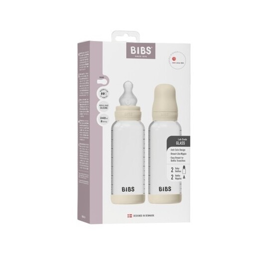 Bibs Glasnappflaska, 240 Ml, 2-pack Silikon