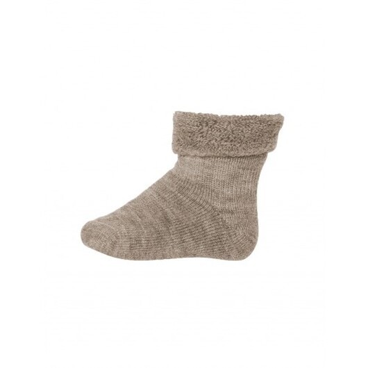 Mpkids, Klassiska Babysockor I Merinoull Light Brown Melange 22/24