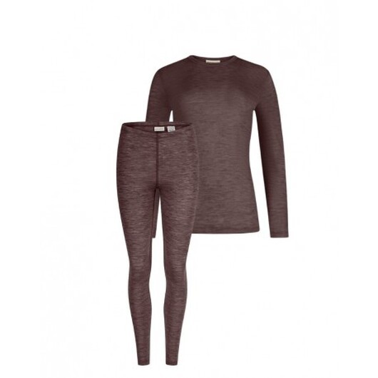 Damset I Merinoull, Långärmad T-shirt & Leggings, 1x1 Ribb