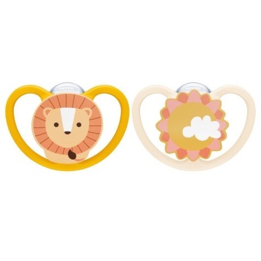 Nuk Space,  Storlek 2 (6-18 Mån.), Anatomisk-silikon, 2-pack