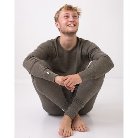 Llångärmad T-shirt Herr I 100% Merinoull, 1x1 Ribb