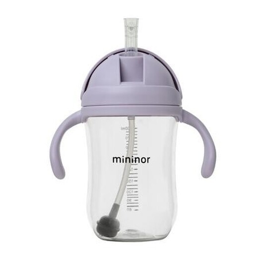 Mininor,  Flaska Med Sugrör - Läckagesäker, 330 Ml, Purple