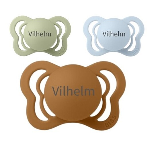 Bibs Couture, Storlek 1 (0-6 Mån.), Anatomisk - Silikon, Namnnappar