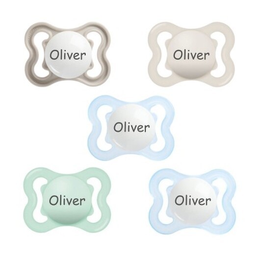 Mam Air,  Storlek 1 (0-6mån), Symetrisk- Silikon, Namnnappar , 5-pack
