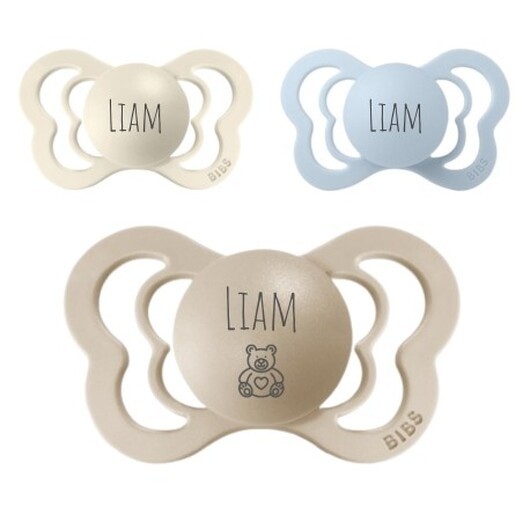Bibs Couture, Storlek 2 (6+ Mån.), Ortodontisk - Latex, Namnnappar