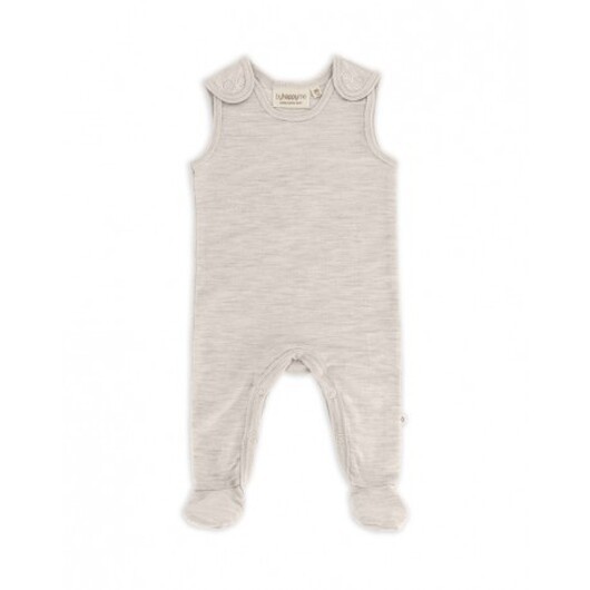 Retro Sparkdräkt Med Fötter Och Tryckknappar På Insidan Av Benen För Baby, I 100% Ekologisk Merinoull