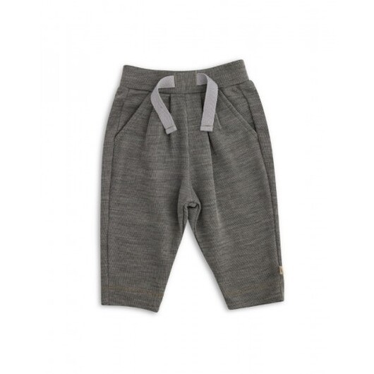 Barnbyxor Med Dragsko 100% Merino Wool 92 Light Brown Melange