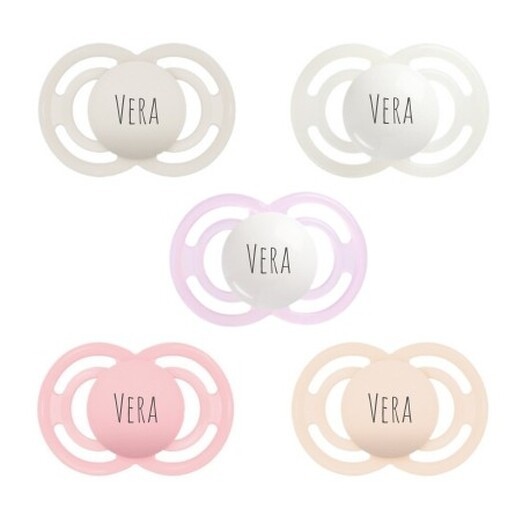 Mam Perfect, Storlek 3 (16-36mån), Symetrisk- Silikon, Namnnappar , 5-pack