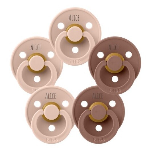 Bibs Colour, Storlek 1 (0-6 Mån.), Rund - Latex,namnnappar