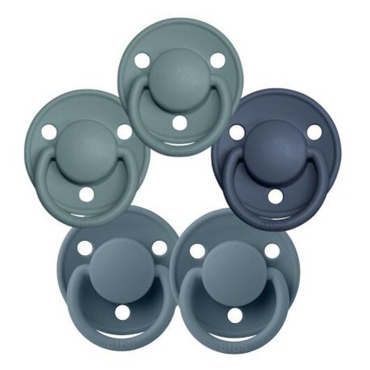 Bibs De Lux, Storlek 1 (0-6 Mån.), Rund - Latex , 5-pack