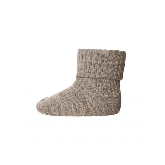 Baby Ankelsockor I Merinoull Med Omvik Light Brown Melange 25/28