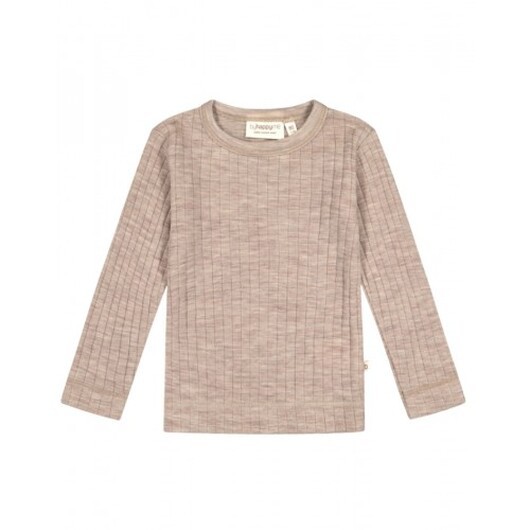 Långärmad T-shirt I 100% Merinoull Med Dropneedle-struktur, Oeko-texÂ® Beige Melange 86