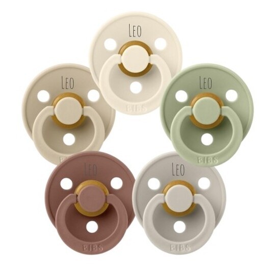 Bibs Colour, Storlek 2 (6+mån), Symmetrisk - Latex, Personliga Nappar , 5-pack