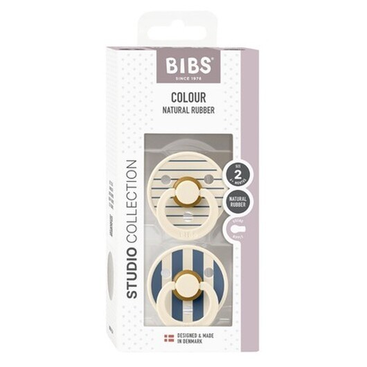 Bibs Studio Line - 2 Pack,  Storlek 2 (6+ Mån.), Rund - Latex,