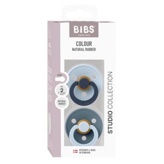 Bibs Studio Line - 2 Pack, Storlek 2 (6+ Mån.), Rund - Latex,
