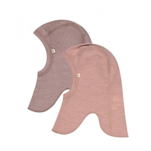 2-pack, Balaclava I 100% Ekologisk Merinoull För Bebisar Och Barn, Tunn Design - 1 Lager Tyg 50/56 Soft Rose