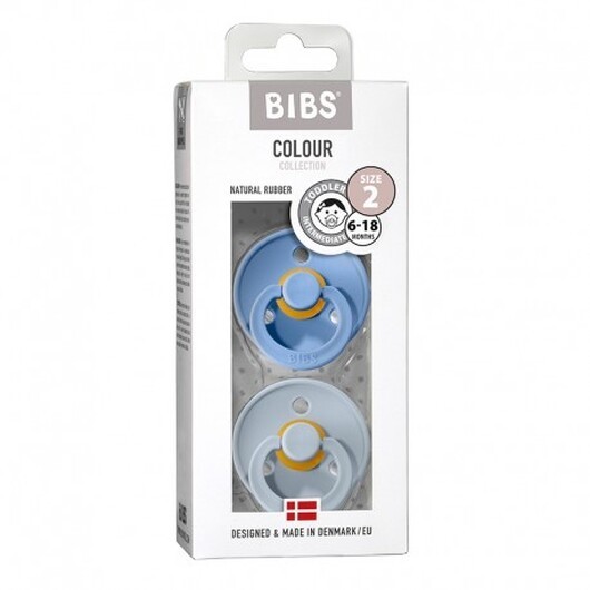 Bibs Colour - 2 Pack, Storlek 2 (6+ Mån.), Rund - Latex