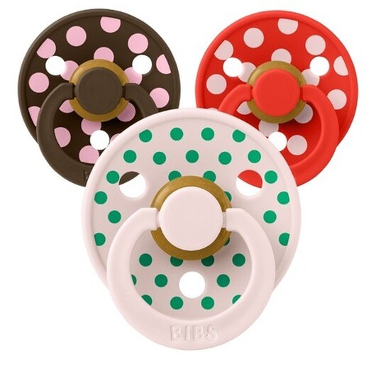 Bibs Studio Polka Dots Colour, Storlek 2 (6+ Mån.), Rund - Latex