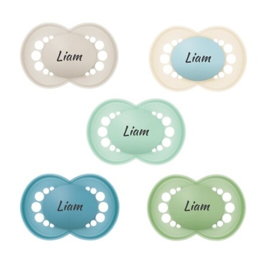Mam Original, Storlek 2 (6-16mån), Symetrisk - Silikon, Namnnappar , 5-pack
