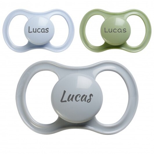 Esska Happy, Storlek 2 (6+ Mån.), Symmetrisk - Silikon, Namnnappar