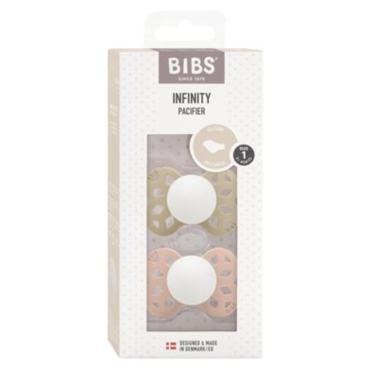 Bibs Infinity 2-pack, Storlek 1 (0-6 M), Anatomisk - Silikon