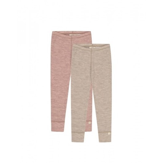 Leggings I 100% Merinoull, Oeko-texÂ®, 2-pack 134/140 Soft Rose/beige Melange