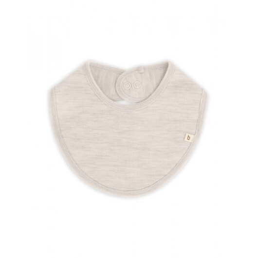 Triangelhaklapp Med Tryckknapplåsning För Baby, Tillverkad Av 100 % Ekologisk Merinoull One Size Nature Melange