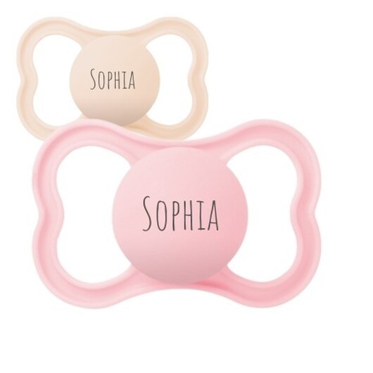 Mam Air,  Storlek 2 (6-16mån), Symetrisk- Naturgummi, Namnnappar