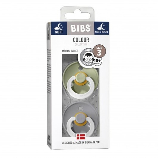 Bibs Colour Night - 2 Pack, Storlek 3 (18+ Mån.), Rund - Latex,