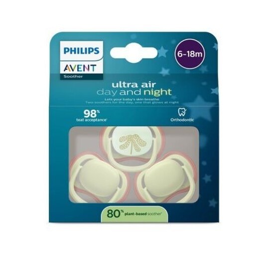 Philips Avent, 80% Växtbaserad, Ultra Air Nighttime, Strl. 2 (6-18 Mån), 3-pack