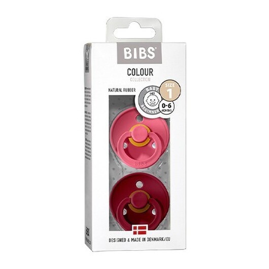 Bibs Colour - 2 Pack,  Storlek 1 (0-6 Mån.), Rund - Latex,