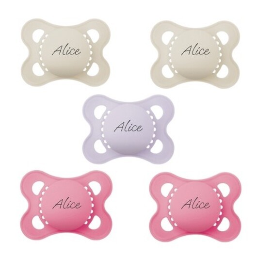 Mam Original, Storlek 1 (0-6mån), Symetrisk - Silikon, Namnnappar , 5-pack