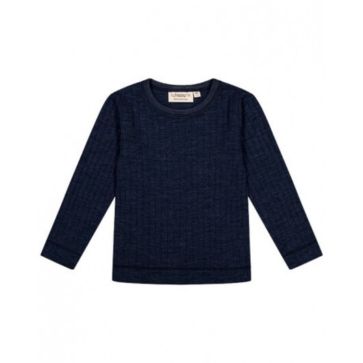 Långärmad T-shirt I 100% Merinoull Med Dropneedle-struktur, Oeko-texÂ®