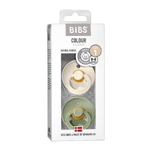 Bibs Colour - 2 Pack,  Storlek 1 (0-6 Mån.), Rund - Latex,