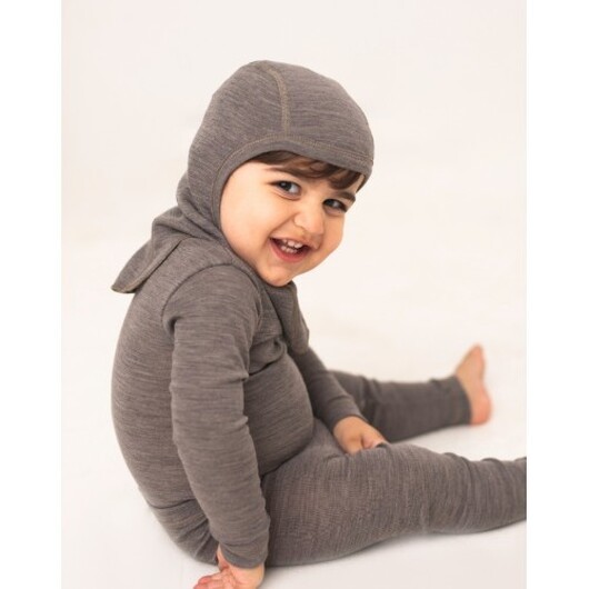 Balaclava I 100% Ekologisk Merinoull För Bebisar Och Barn, Tunn Design - 1 Lager Tyg 62/68 Light Brown Melange